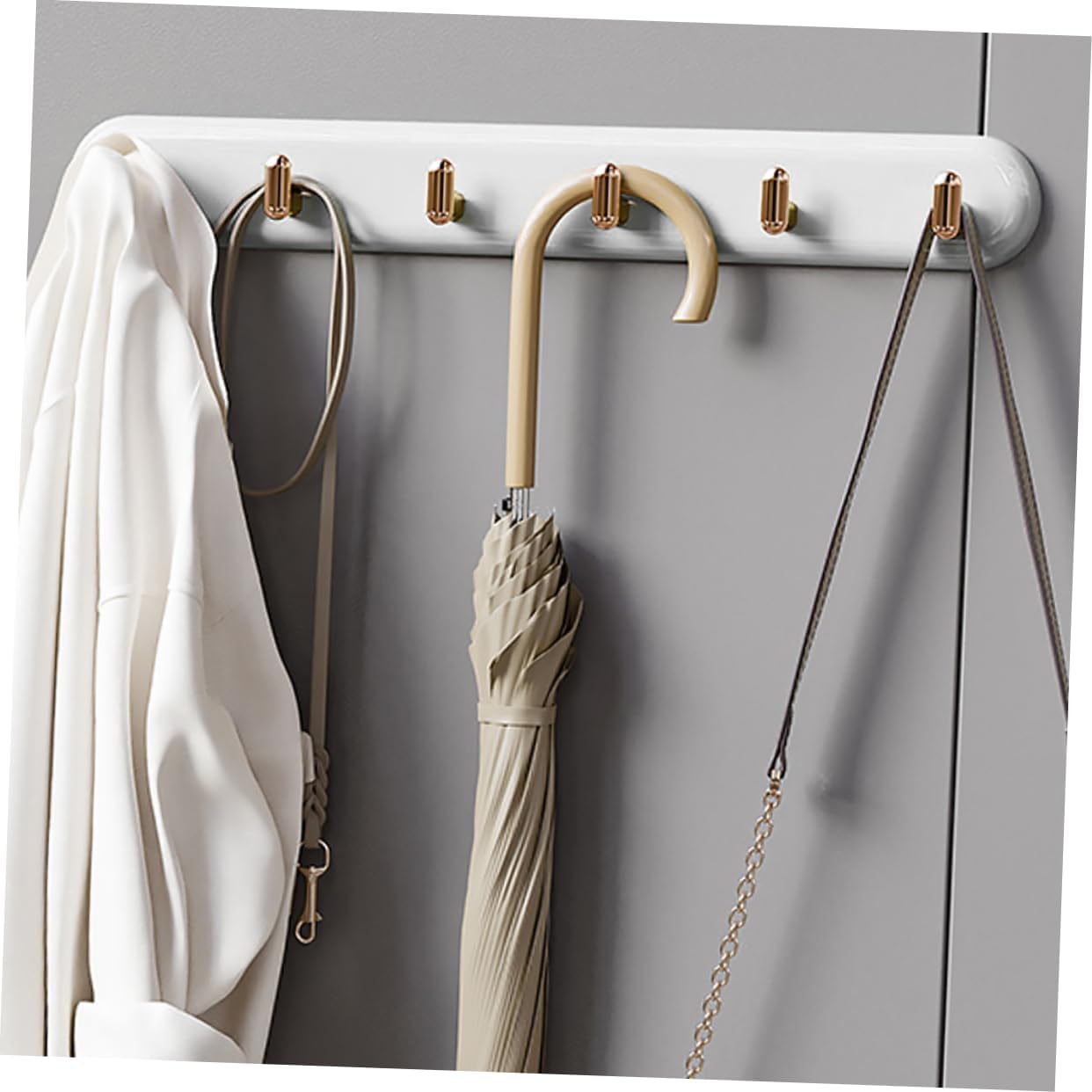 Unomor Bedroom Plastic Coat Hook Minimalist Wall Mount Key and Hat Storage No for Coats Hats Towels and More Finish