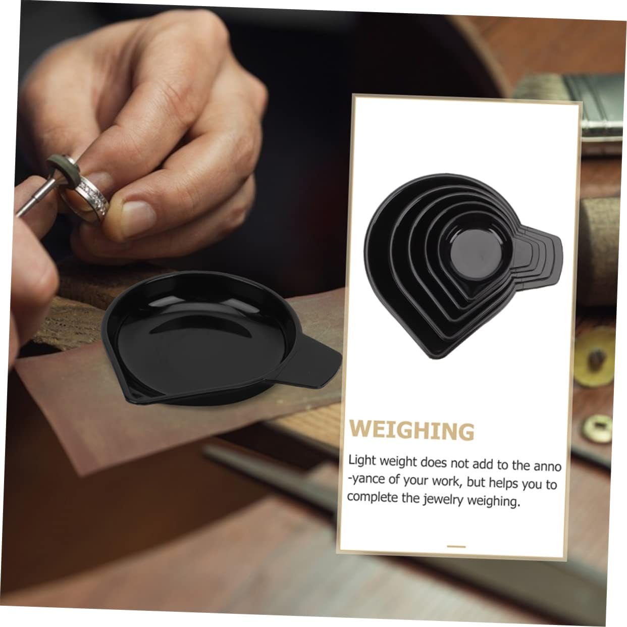 LALAFINA 50pcs Scale Grams Digital Scale Bowl Plastic Weighing Tray Gems Powder Pans Electronic Trays