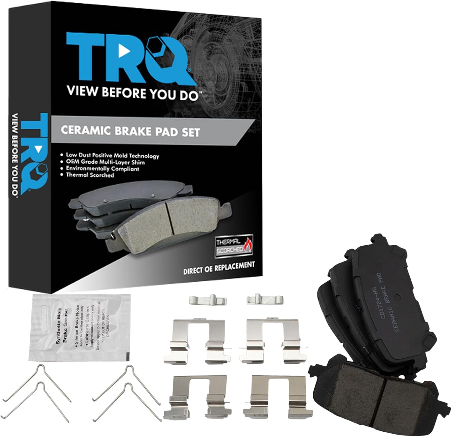 TRQ Rear Brake Pads Ceramic Compatible with 2014-2016 Acura MDX 2019-2022 Honda Passport 2016-2022 Pilot 2017-2022 Ridgeline