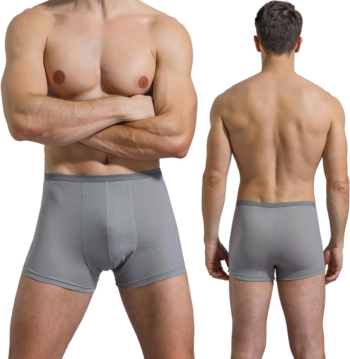 10 Pack Mens Disposable Underwear, Cotton Portable Boxers Briefs for Travel/Fitness/Emergency/Hospital Stays
