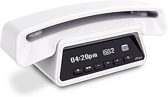Epure - Design DECT 6.0 Cordless Phone for Home with Answering Machine, Handsfree and Unwanted Call Blocking, White