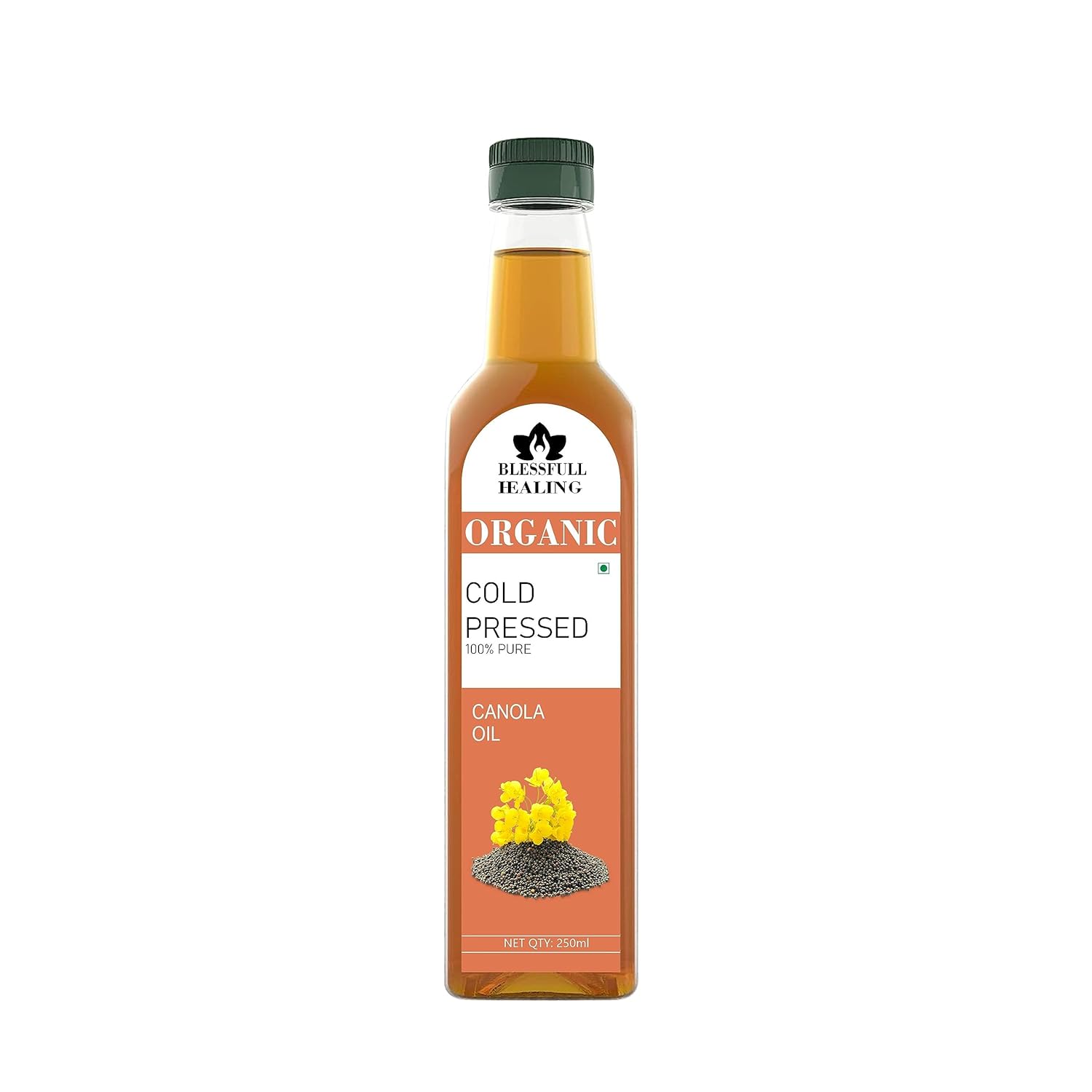 Blessfull Healing Organice Cold Pressed Canola Oil For Healthy Cooking 250 ml / 8.45 fl oz Pack Of 2