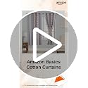 Image of Amazon Basics - Geometric Print Light Filtering Curtains | 100% Cotton 150 TC | Set of 2 | 5 Feet | 115 x 150 cm | Multi-Color | Eyelets & Tiebacks| Ideal for Bedroom and Living Room