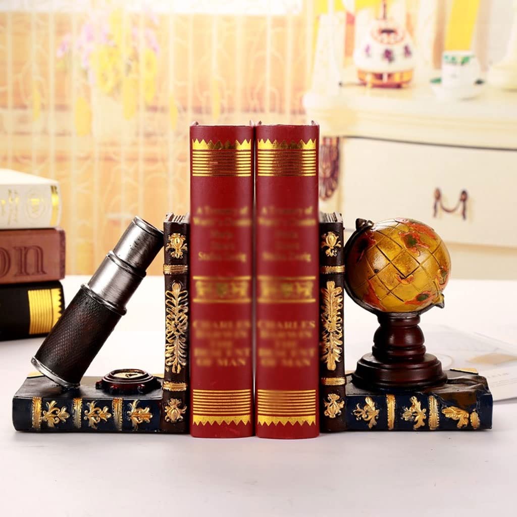 Buchstütze American Retro Globes Bookends Buchenden Harzbücher Seien Sie Studieren Dekorationen Ornamente Organisieren Buchungsbüro eingerichtet Schreibtisch Dekorative