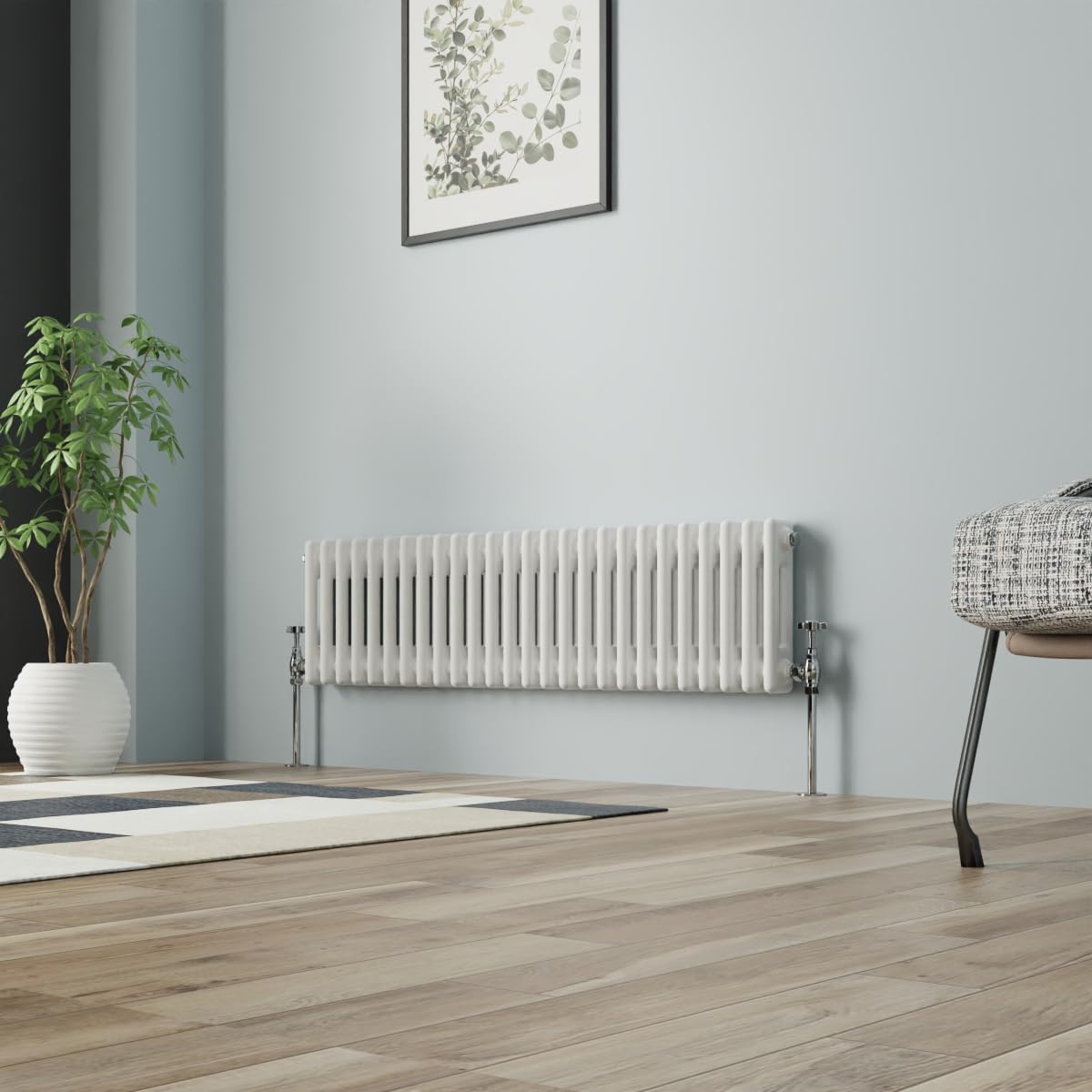 NRG Column Radiator Gloss White 300x1190mm Double Cast Iron Rads