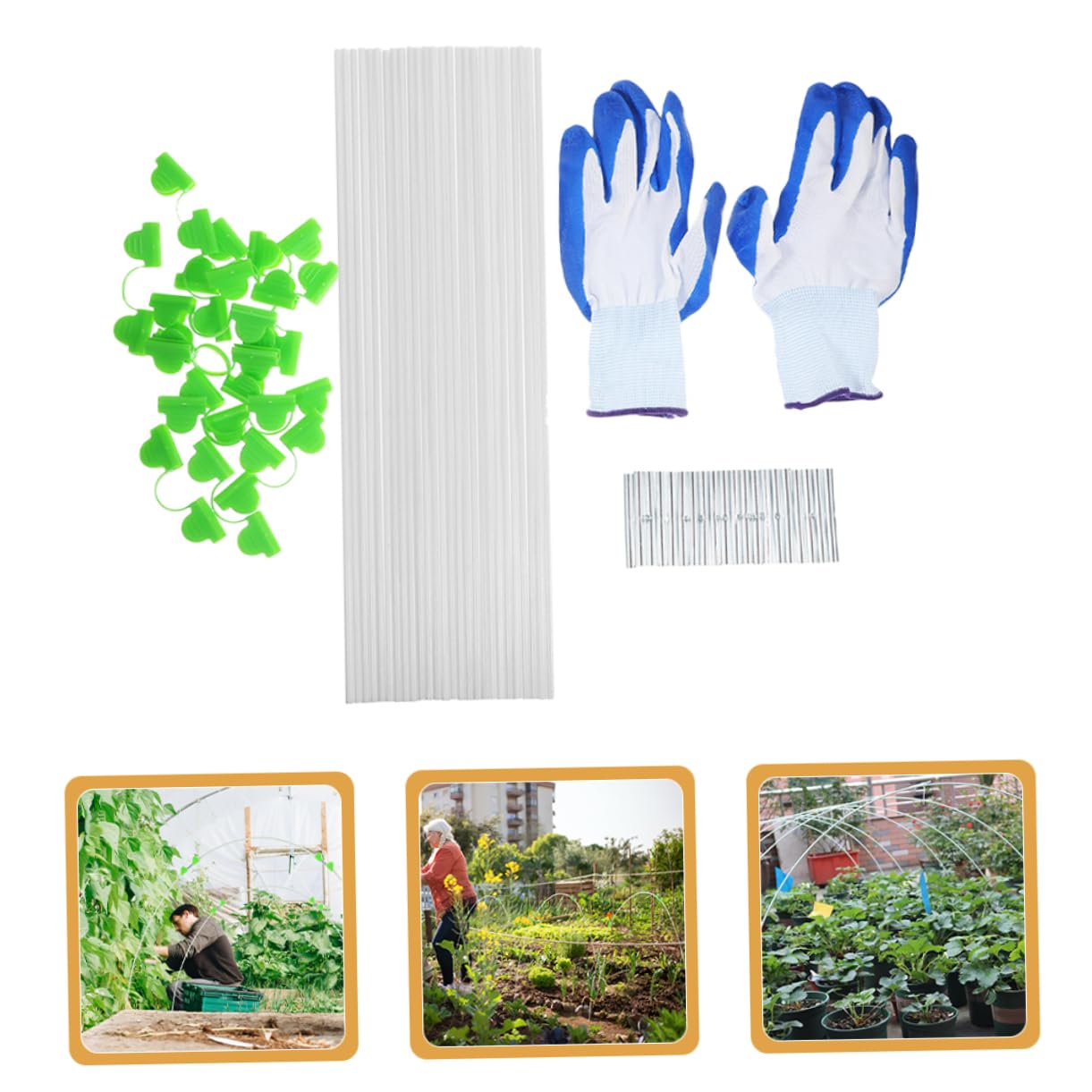 UPKOCH Tunnel pour Salade en Polyéthylène et Fibre de Verre, 1 Set Léger, Protection Le Gel, Crée Un Microclimat pour Jardin et Serrage