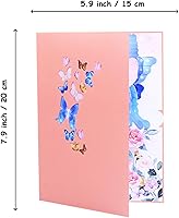Vista 8 de Tarjeta emergente, tarjeta de felicitación 3D de mariposa y flor con sobre para cualquier ocasión, cumpleaños, día de la madre, aniversario, día