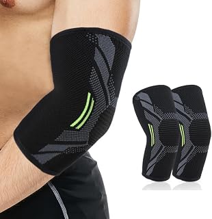 Codera para epicondilitis WUFKOP 1 Pair Elbow Sleeves for Men & Women - Suitable for Tendonitis & Lateral Epicondylitis - Tennis Gymnastics Golf Wei...