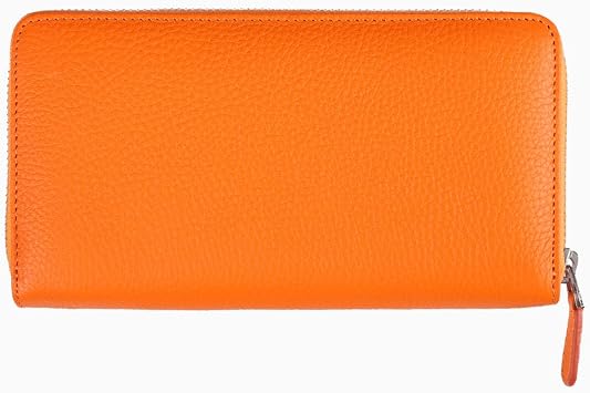Deri Cüzdan, Kartlık RFID, Fermuarlı, Mekanizmalı İnce, Mıknatıslı, Spor, Kartvizitlik, Mini Kredi Kartlık 907 (Turuncu)