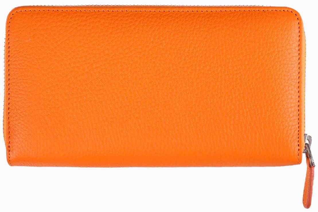 Deri Cüzdan, Kartlık RFID, Fermuarlı, Mekanizmalı İnce, Mıknatıslı, Spor, Kartvizitlik, Mini Kredi Kartlık 907 (Turuncu)