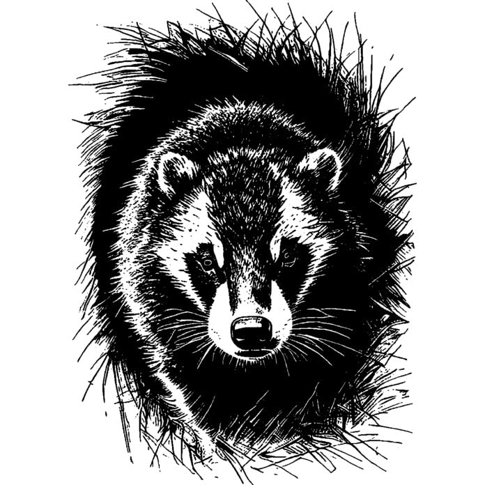 'British Badger' Rubber Stamp - Unmounted Design for Crafting & Scrapbooking, A8 (RS00050636)