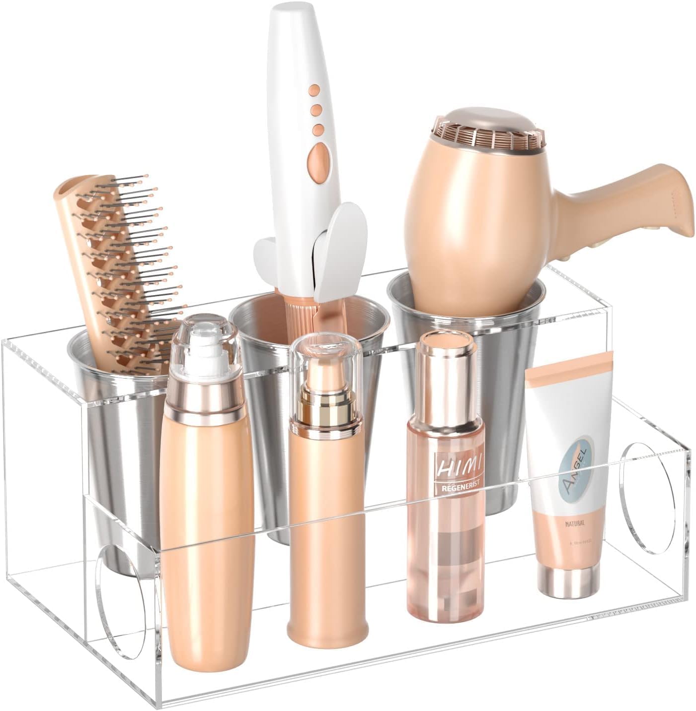 UHOOME Hair Tool Organizer,Bathroom Countertop Acrylic Hair Dryer