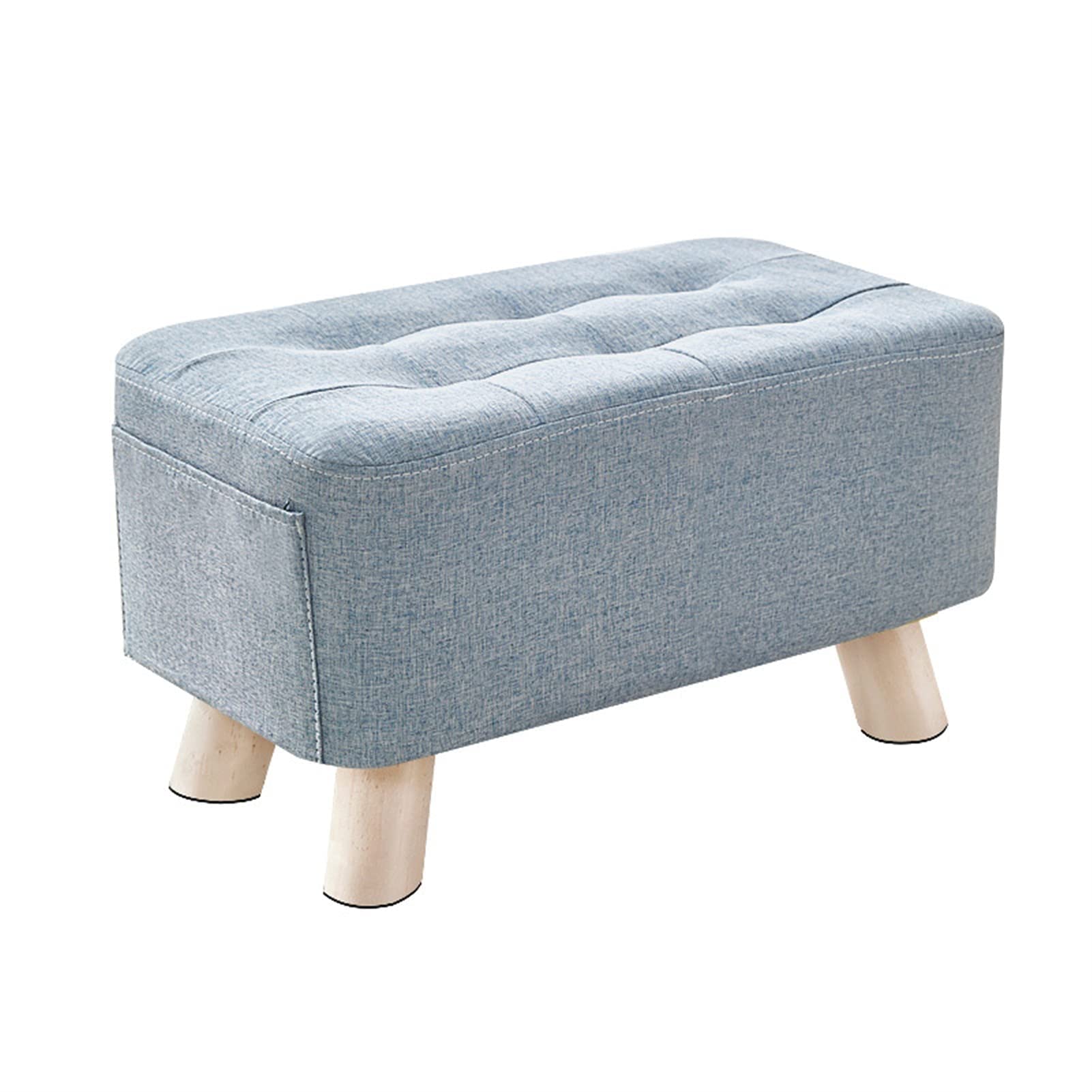 Repose-pieds en tissu bleu ciel : tabouret de salon élégant et confortable