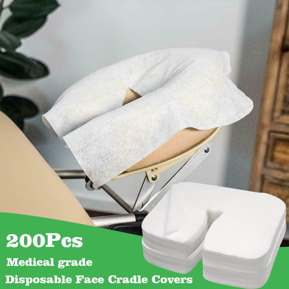 KACODIO Disposable Face Cradle Covers, Medical-Grade massage therapist supplies massage table headrest covers, Ultra Soft Non-Sticking Massage Face Covers for Massage Tables Massage Chairs, 200 count : Beauty & Personal Care
