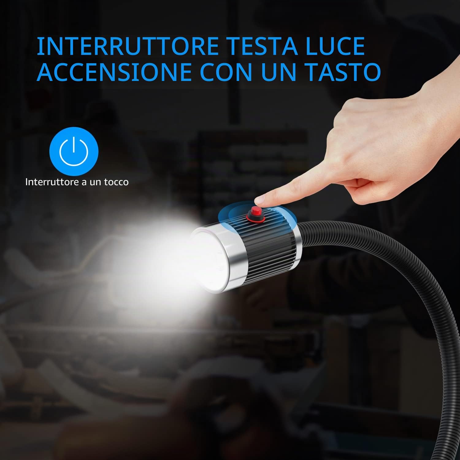 Luce a collo d'oca flessibile a led 900 lumen fissa con morsetto a C Lampada da lavoro per illuminazione industriale per macchine utensili e tornio