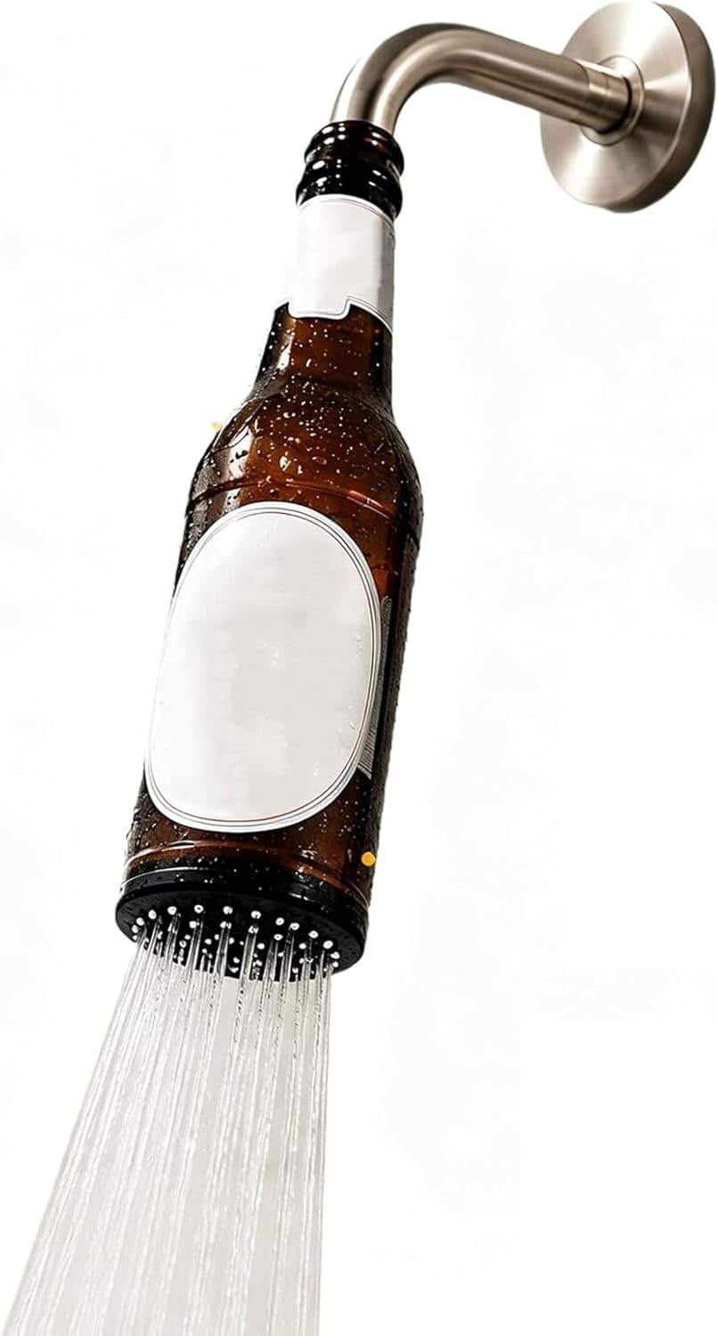 Novel shower head for beer bottle and unique bathroom decoration| (A#)