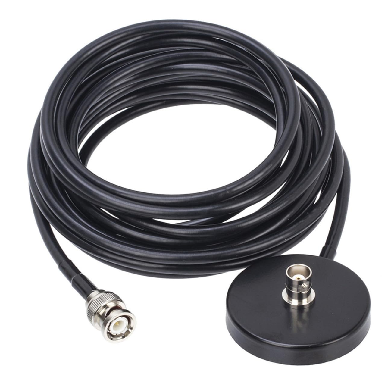 Base de Montaje con Cable de 5 Metros de Antena Magnética para Coche Soporte Resistente a Rayaduras con Diámetro de Instalación de 5.4cm para Radio Móvil