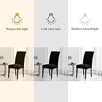 Vista 4 de Joccun - Juego de 2 fundas para sillas de comedor, fundas elásticas para sillas de comedor, fundas de asiento para sillas de comedor, funda de Negro