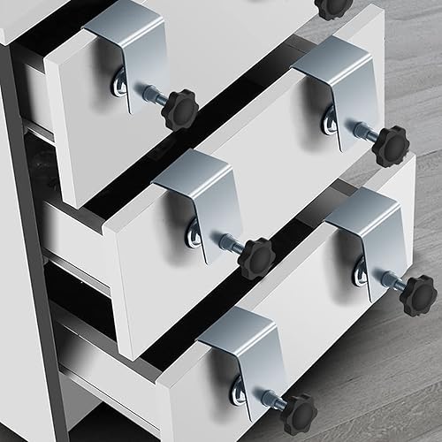 Miniatura 4 de 4 abrazaderas de instalación delanteras de cajón, clips de fijación de cajones de zinc, plantilla ajustable para carpintería para mesas de hogar,