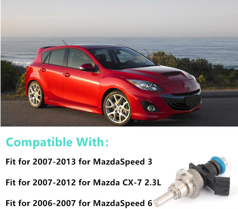 L3K9-13-250A E7T20171 Fuel Injector Nozzle Compatible With Mazda Speed 3 6 CX-7 Turbo 2.3L