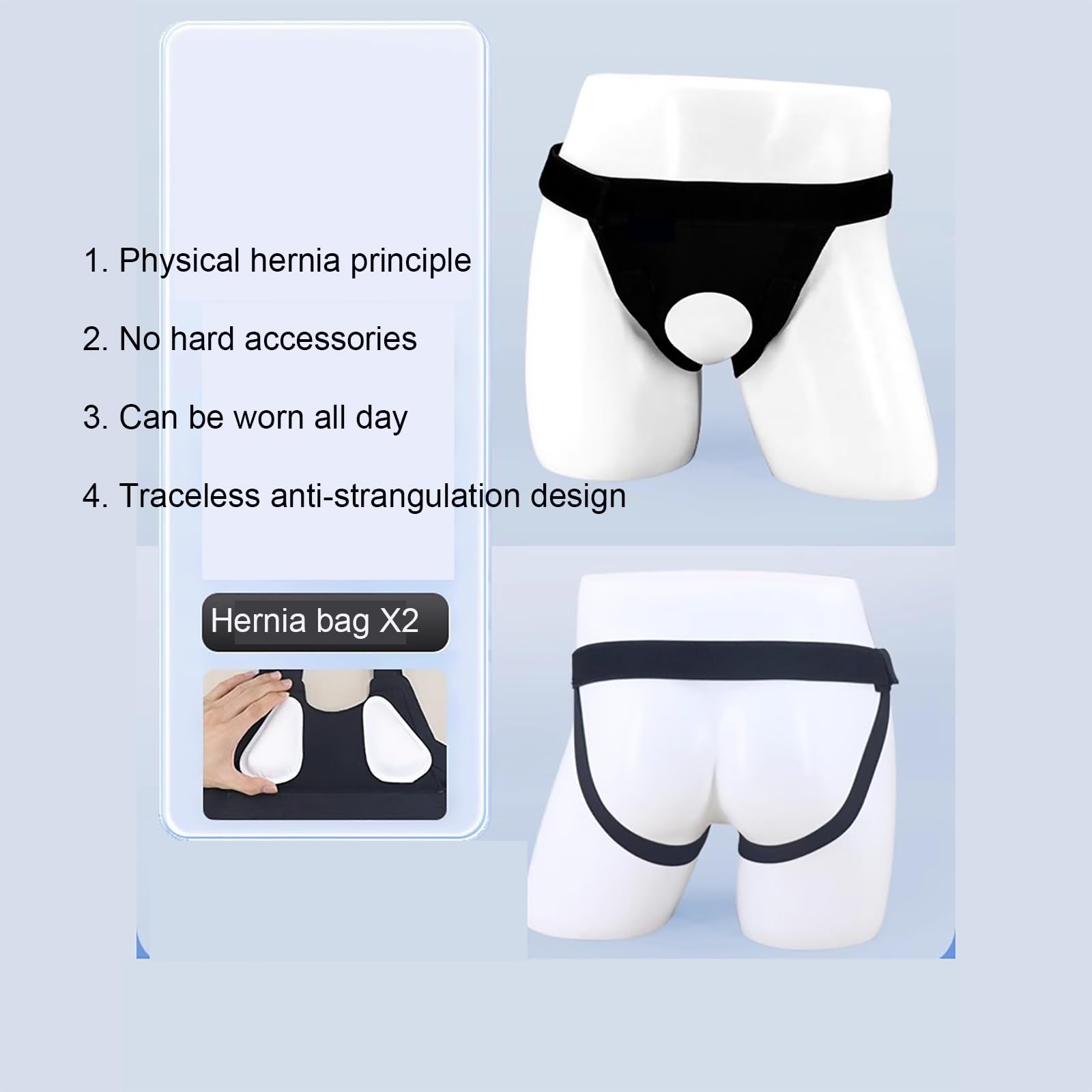 Cinture for Ernia da Uomo Ombelicale, Cintura di Supporto Addominale, Ernia Inguinale, Fascia Elastica Regolabile, Allevia Il Disagio Dell'ernia(Black,Medium)