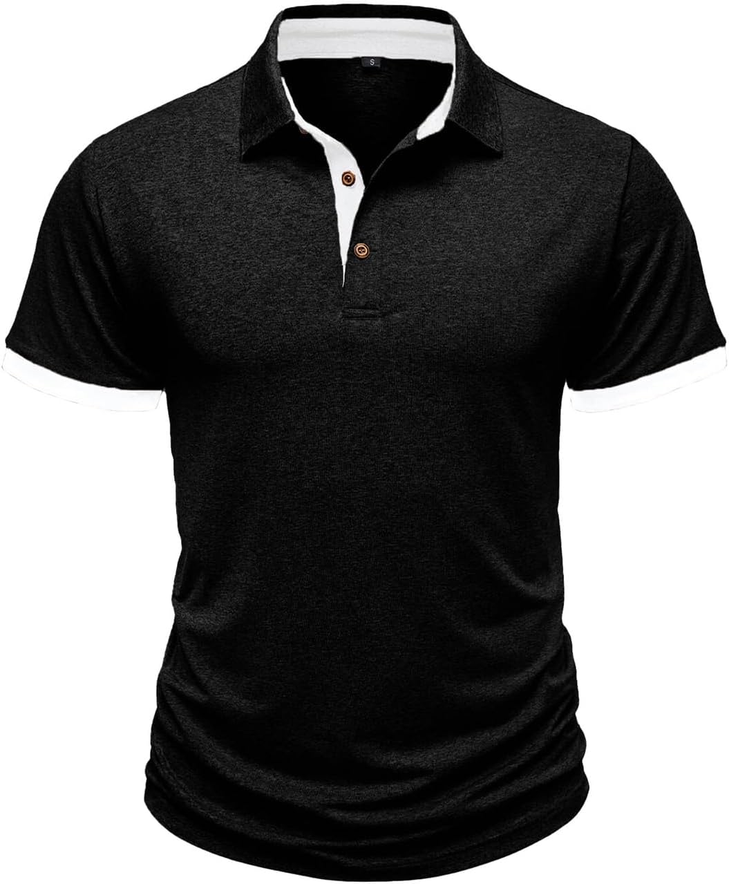 Ymosrh Men's Casual Polo Shirts Short Sleeve Solid Color Fashion Golf Collar Shirt, M-3XL