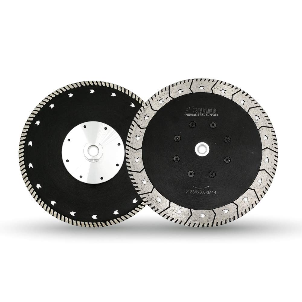 SHDIATOOL Diamond Cutting Grinding Disc 2PK 9 Inch / 230mm Dual Blade Saw Blade for Granite Marble Concrete