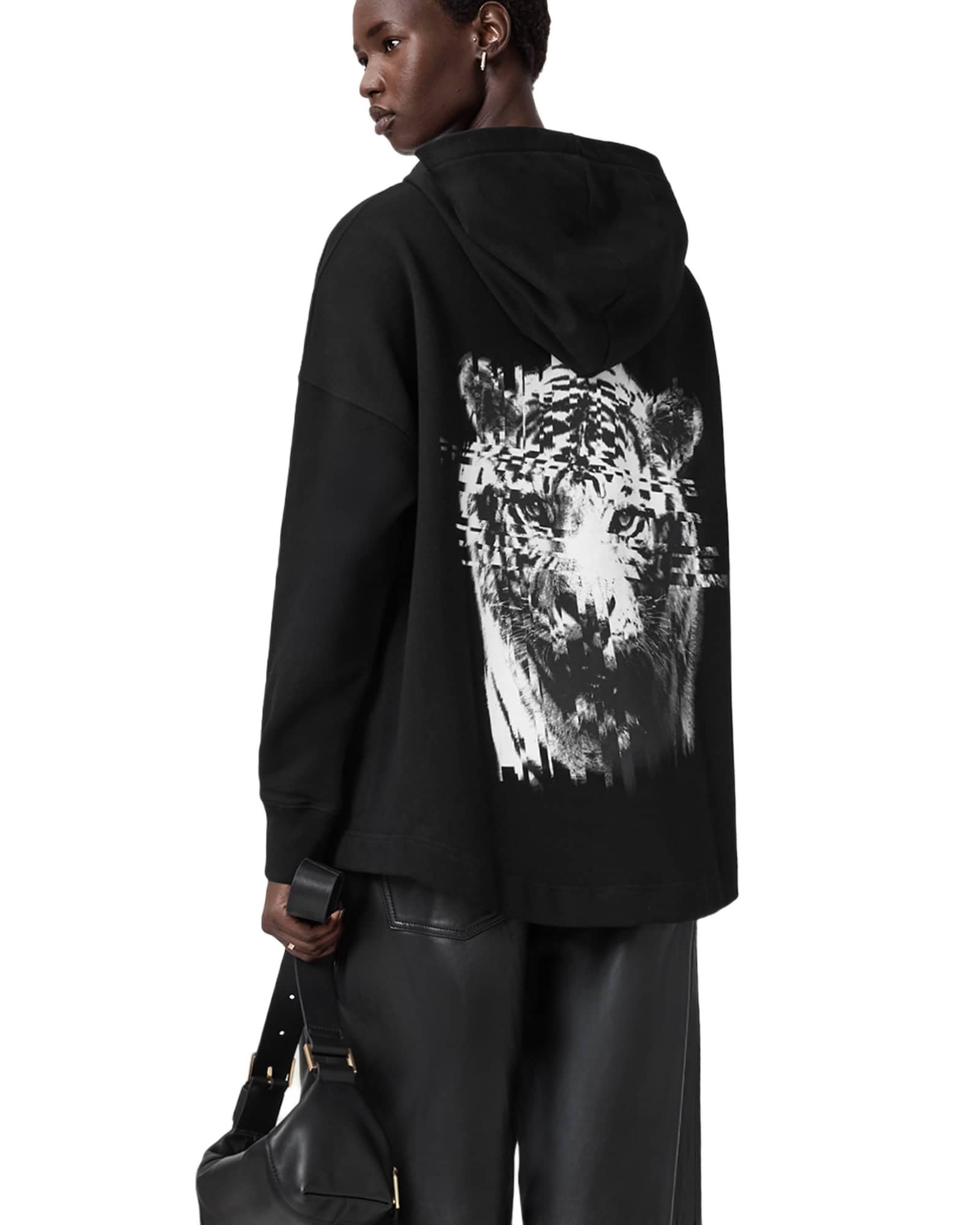 AllSaints Bluza z kapturem Static Etie, Czarny, L