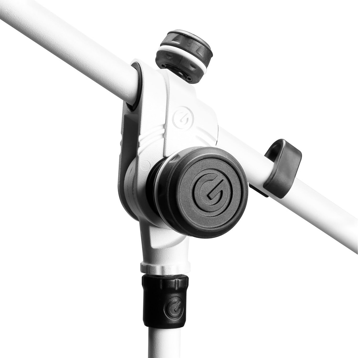 Gravity MS 4322 W - Asta microfonica con treppiede con base ripiegabile e portamicrofono estraibile a 2 punti bianco