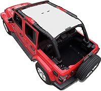 Vista 105 de Shadeidea - Parasol para Jeep Wrangler JL Unlimited (2018-2023) de 2 puertas y 4 puertas frontales, pantalla de malla negra para parasol JLU SAHARA