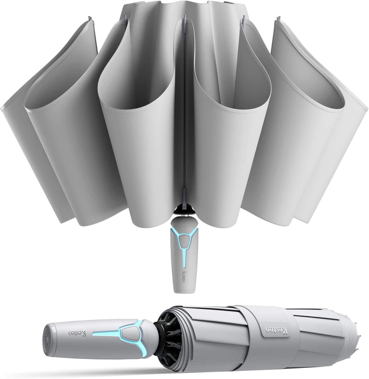 Windproof Travel Umbrella for Rain, Withstand 85MPH Winds, 54 Inch Automatic Reverse Fold Umbrellas Easy Auto Open Close, Portable Compact Umbrella Includes Cover Bag, Perfect for Travel, Car, Commute, Women Men, Backpack