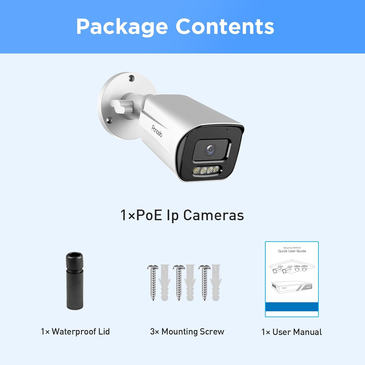 5MP IP Bullet PoE Camera with Smart Dual Lights Full Color Night Vision, Wired HD Video Surveillance Security Camera Outdoor, 2-Way Audio Talk, IP67 Waterproof, AI Human Detection, PB65-5MDL