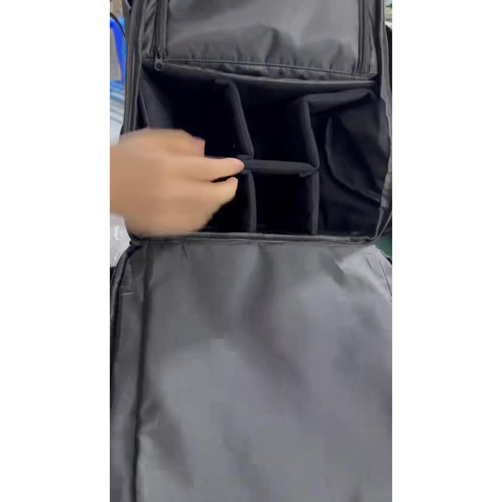 Mochila para cámara réflex digital, bolsa de viaje para fotografía al aire libre, compartimento para accesorios, mochila ergonómica, Black, L, Mass Beauty