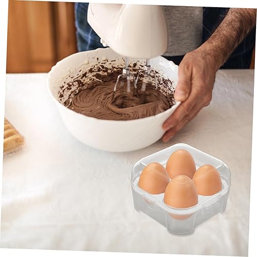 Miniatura 4 de KJHBV Caja de 2 piezas de 4 cajas de almacenamiento de huevos de rejilla para acampar nevera Cartones de huevos de plástico Caja de almacenamiento