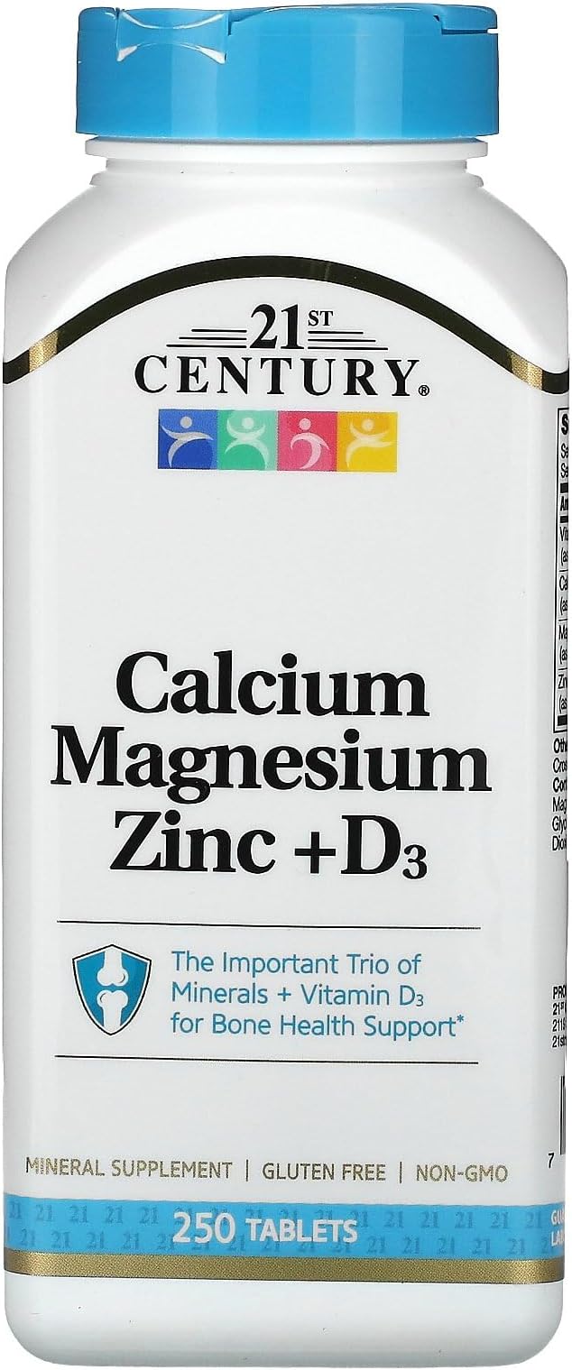21st Century Cal Mag Zinc +D Vitamin - 90 Tablets, Pack of 2