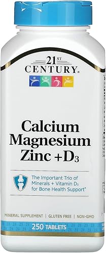 21st Century Cal Mag Zinc +D Vitamina - 90 comprimidos, paquete de 2