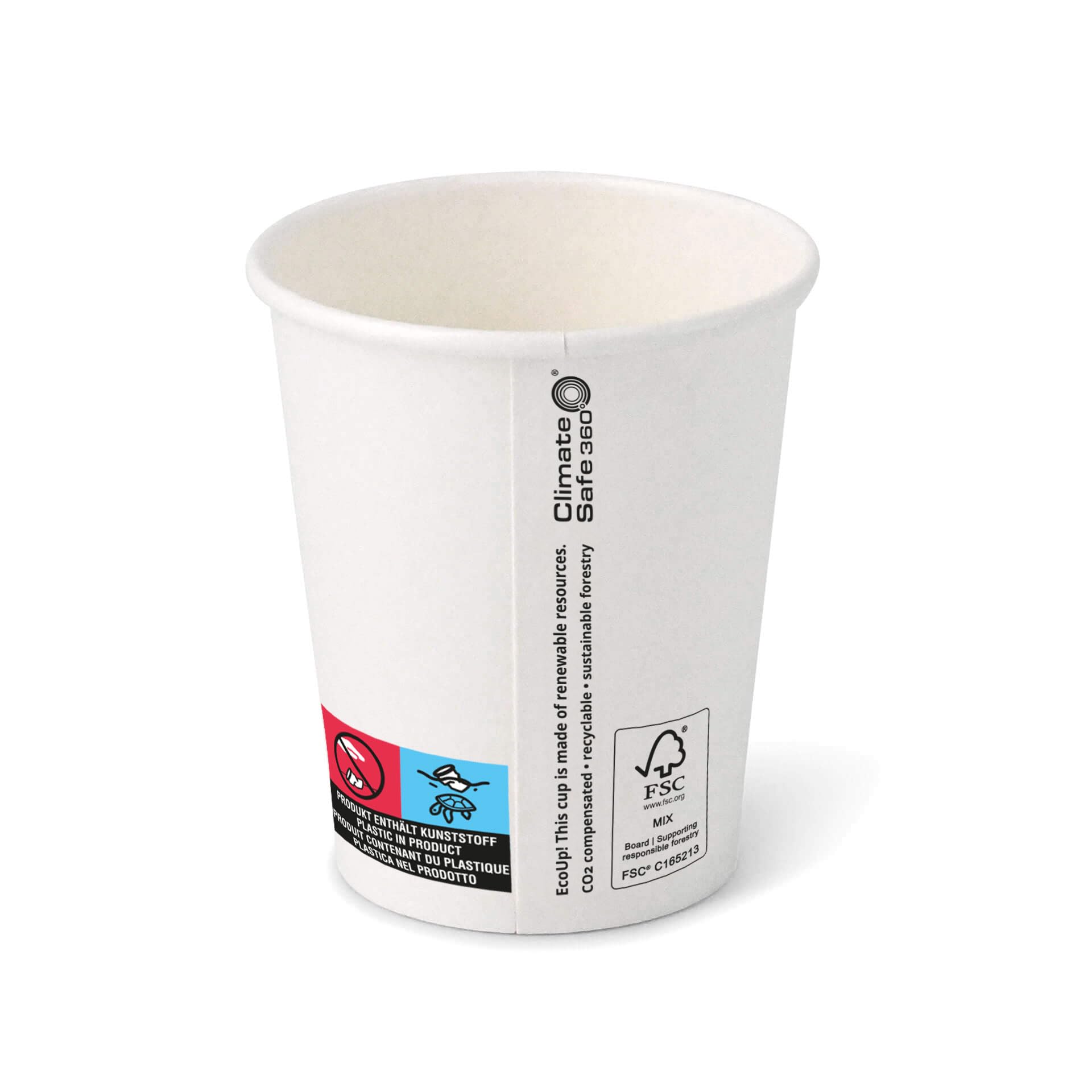 BIOZOYG Bicchieri di cartone 1000 pezzi 250 ml / 10 oz, 90 mm - Bicchieri usa e getta per caffè - Bicchieri di cartone per bevande calde - Alternativa ai bicchieri di polistirolo, bicchieri di carta