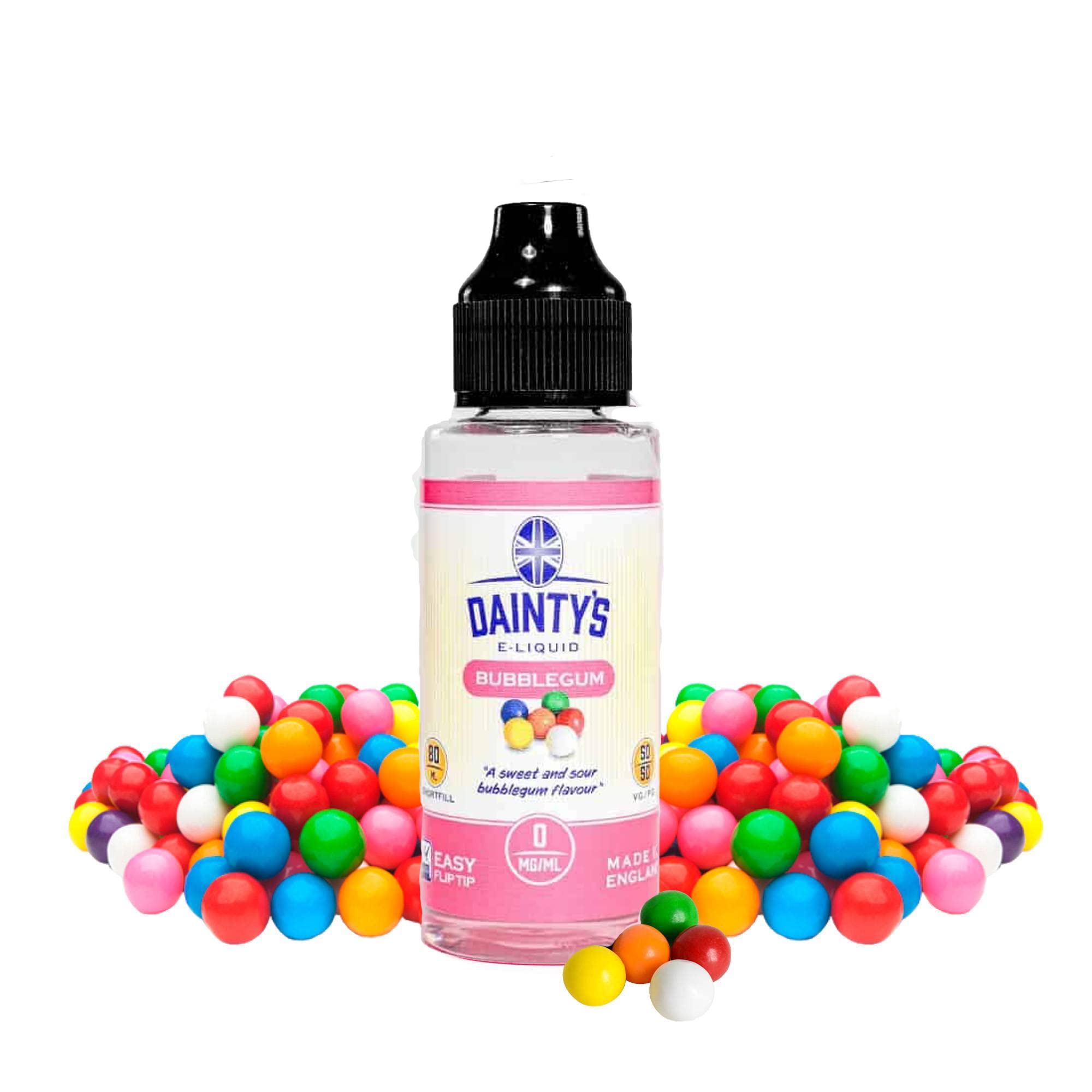 Daintys - Bubblegum - Eco Vape E-Liquid | 80ml | Sans Nicotine NI TABAC |  50VG/50PG | E-Liquide pour Cigarettes Electroniques | E Vaper Liquids | E  Cigarette | E Shisha : Amazon.fr: High-Tech