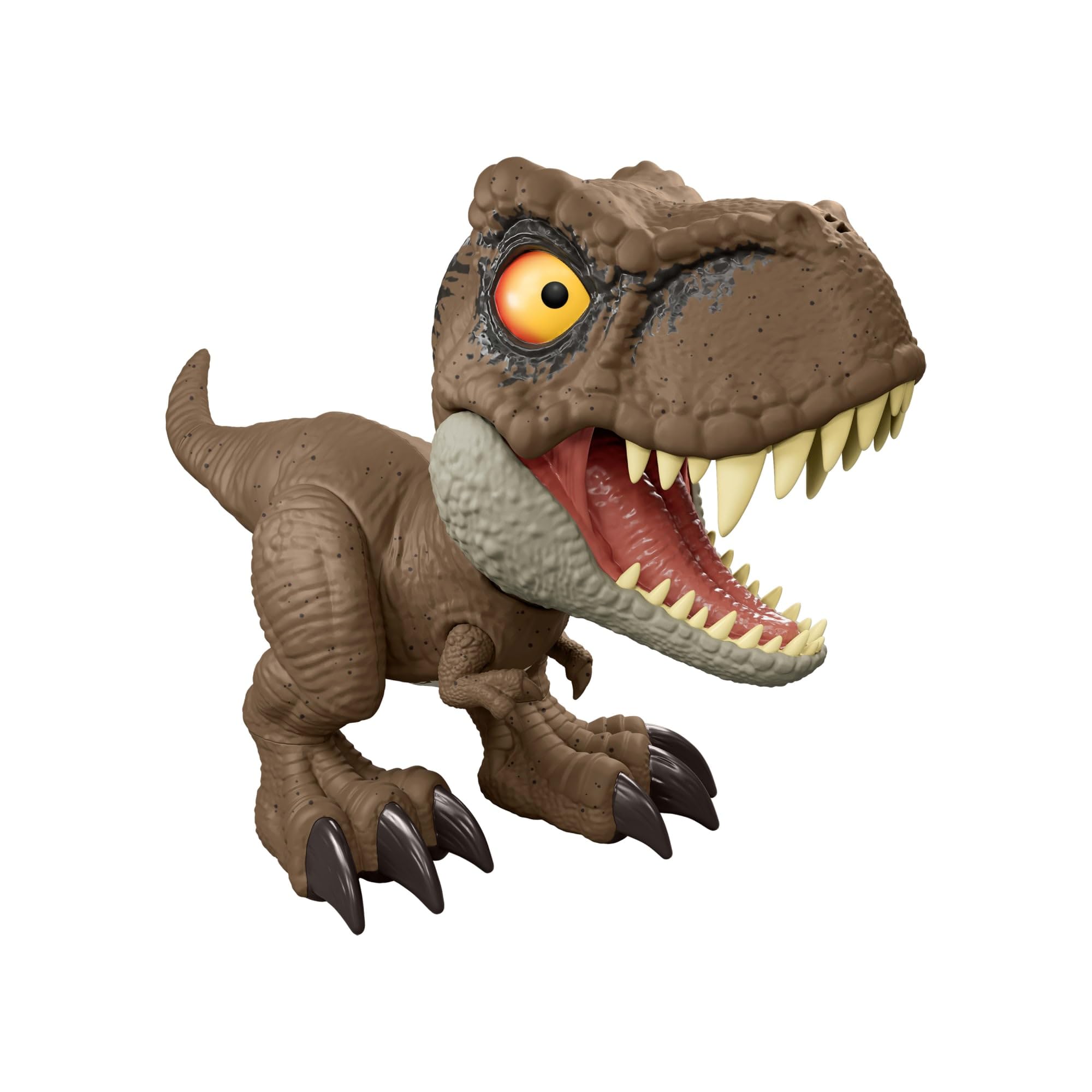 Mattel Jurassic World - T-Rex Roar Command, dinosauro parlante con attacco e ruggito attivabili dalla coda, registra la tua voce nella lingua dei dinosauri, giocattolo per bambini, 4+ anni, JCW01