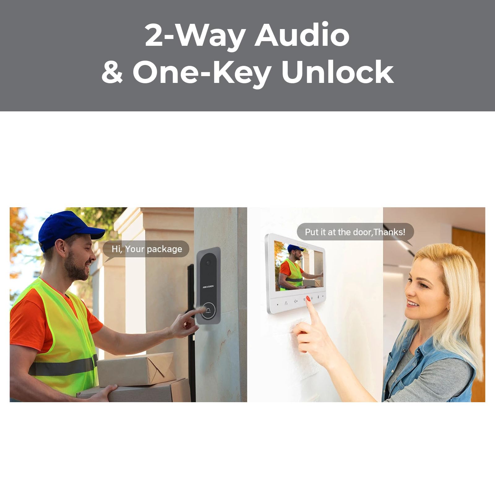HIKVISION DS-KIS205T Wired Video Door Phone Kit | 7-Inch Indoor Monitor | HD Outdoor Doorbell Camera | Built-in Mic & Speaker | Noise Reduction | Night Vision | One-Touch Unlock Function 4