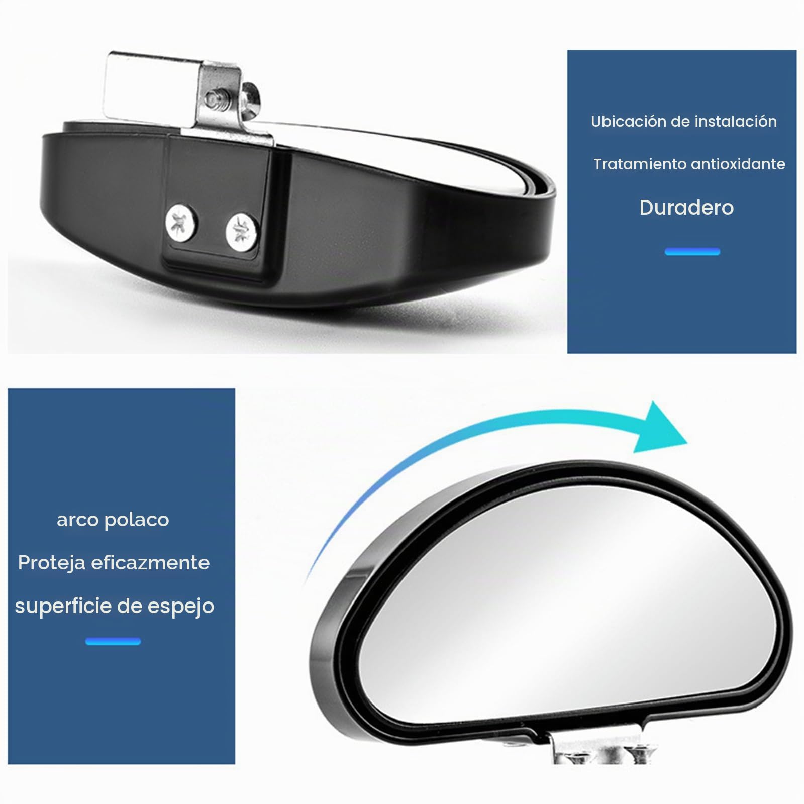 Srup 2 Pcs Auto Espejos de Punto Ciego, Retrovisores de Ángulo Muerto para Coche, Espejos de Punto Ciego, Espejo Retrovisor Apto Para Todo Tipo de Vehículos