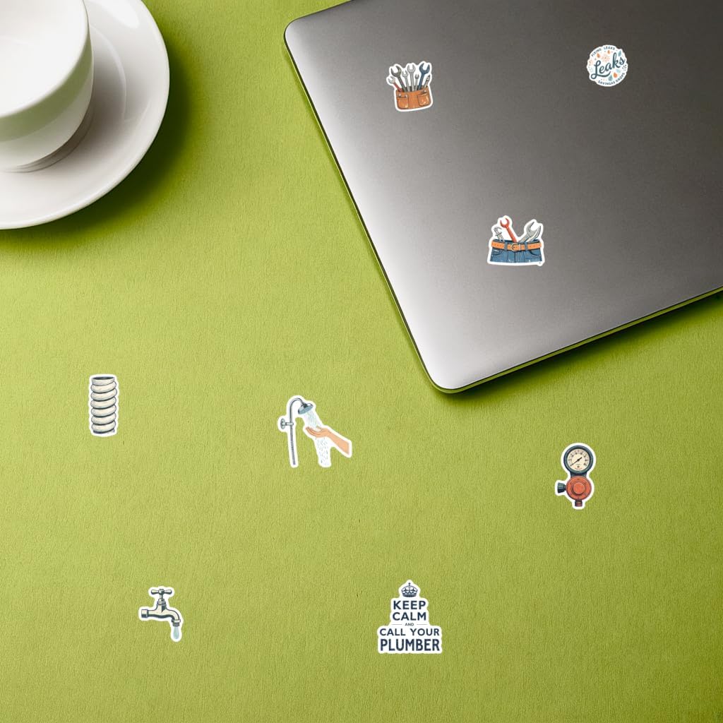 35pcs Plumbing Tools Maintenance Stickers Toy Plumbing Stickers Mechanical Tool Decals for Guitar Laptop Helmet Skateboard Guitar DIY Bicycle Skateboard Laptop Luggage Decor