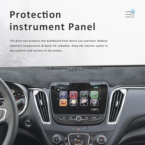 Miniatura 2 de auovo Protector de consola central para salpicadero, cubierta para salpicadero, compatible con Chevy Malibu 2016, 2017, 2018, 2019, 2020, cubierta