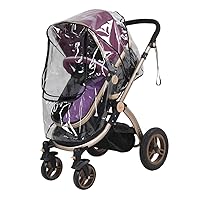 Vista 8 de Funda de lluvia para cochecito, protector universal de viaje, transparente, protege de la lluvia, sol, polvo y nieve