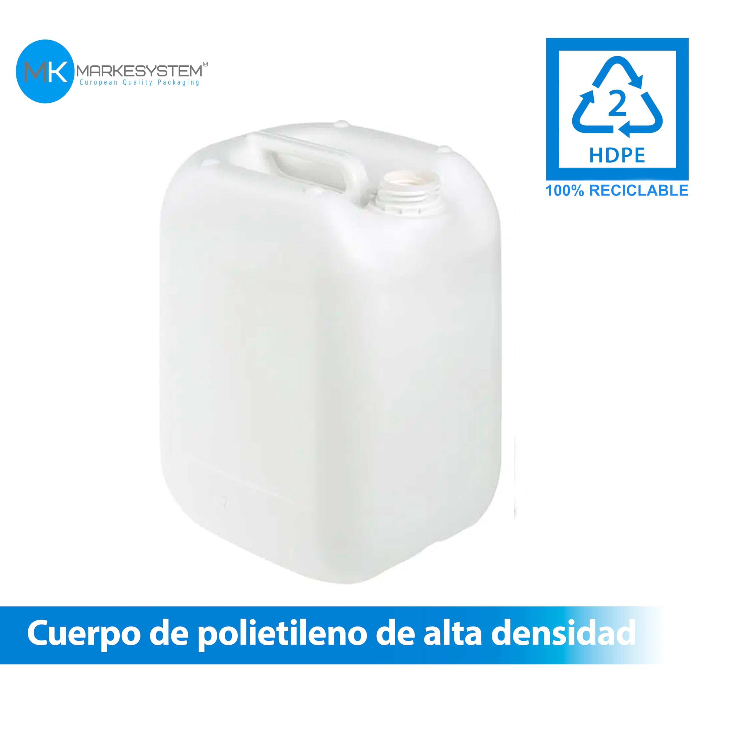 Tanica in plastica HPDE (20 litri) + rubinetto + kit etichettatura + filettatura bocca larga - Omologata ADR - Impilabile - Adatta all'uso alimentare - Serbatoio liquidi e chimici