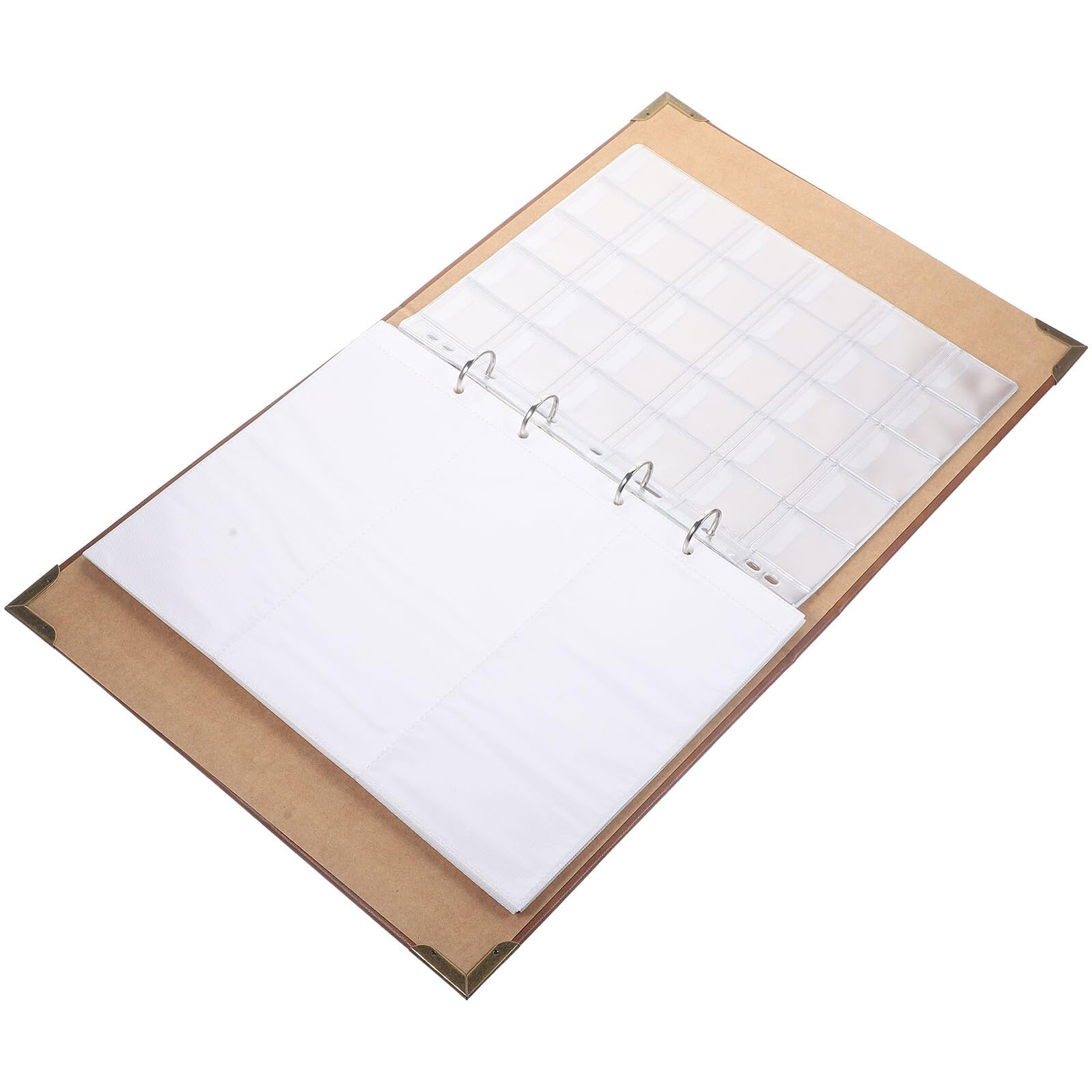 Hemobllo Sammelalbum und Transparentem Design mit 40 Innenseiten für Geldscheine und Münzen zur Organisierten Aufbewahrung Braunes und Präsentation von Postkarten und Scheinen