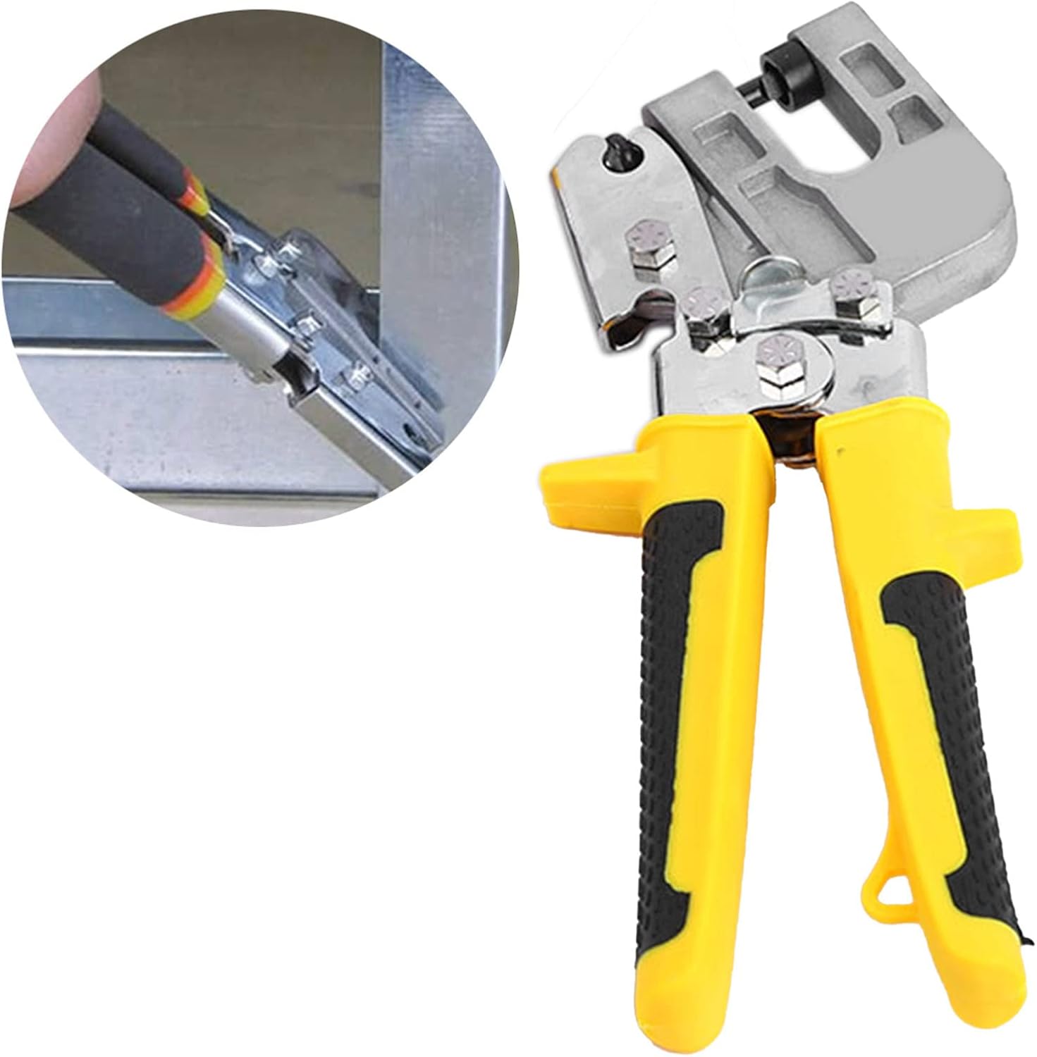Keel Pliers, Metal Hole Punch Roofing Keel Riveting Clamp Easy Close Non Slip Smooth No. 45 Steel Ergonomic Time Saving for Woodworking
