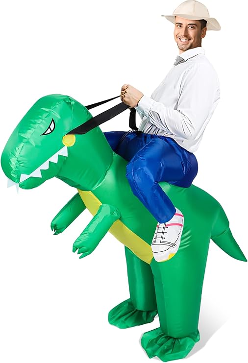 Sratte Inflatable Dinosaur Costume Halloween Costumes Blow up Riding Dinosaur Costume for Halloween Party Cosplay