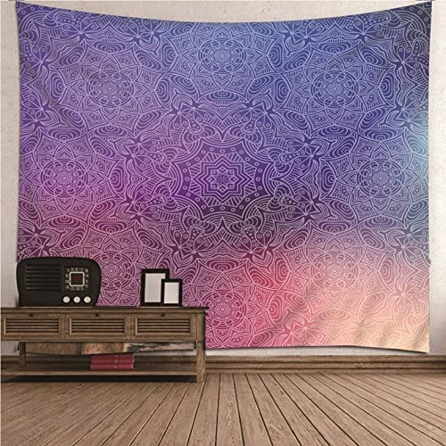 Tableau mural en tissu Isdreem violet 260x240cm au design mandala moderne