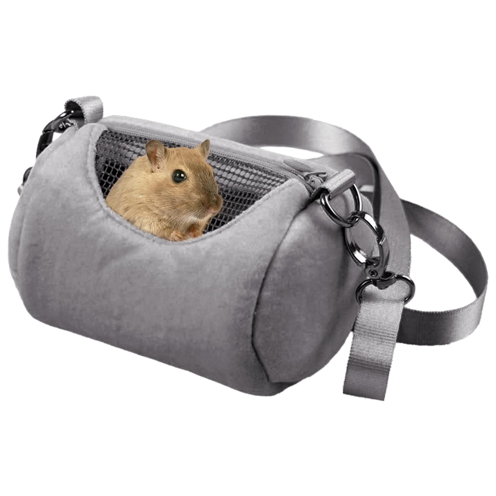 Sac de Transport pour Hamster – Petit Sac de Voyage pour Animaux de Compagnie de 11 cm, de Transport en Velours Respirant, bandoulière réglable, à Dos de Poche pour Animaux de Compagnie, fourr
